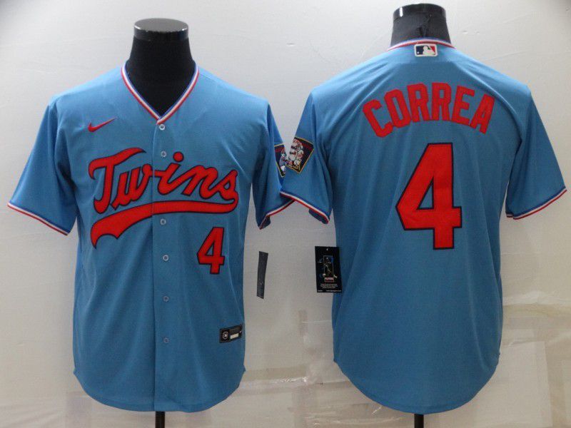 Men Minnesota Twins #4 Correa Blue Game 2024 Nike MLB Jersey style 1